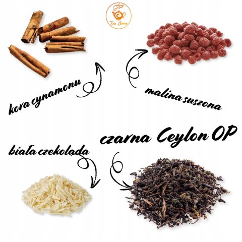 Herbata Czarna Liściasta "Malina w Czekoladzie" 50g z nutą cynamonu