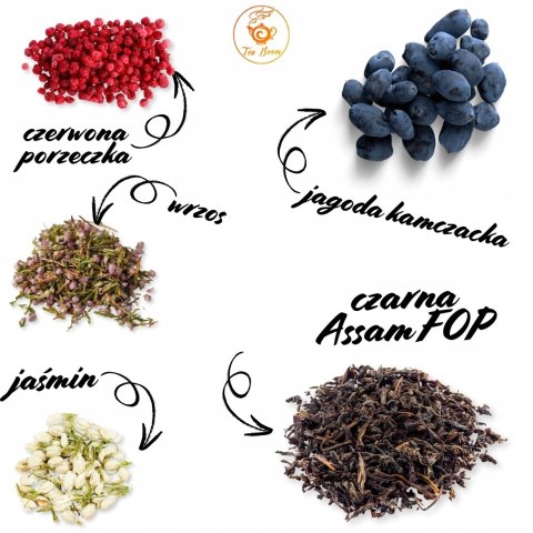 Herbata Czarna Liściasta "Roselle" 100g o aromacie jagód i wrzosu