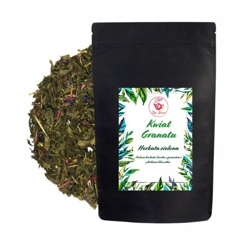 Herbata Zielona Liściasta Sencha "Kwiat Granatu" 100g z granatem