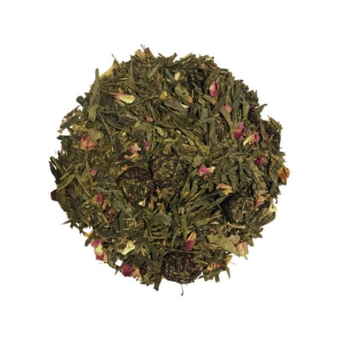 Herbata Zielona Liściasta Sencha "Sakura" 100g z wiśnią, płatkami róży